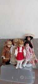 6 bambole di porcellana di  collezione