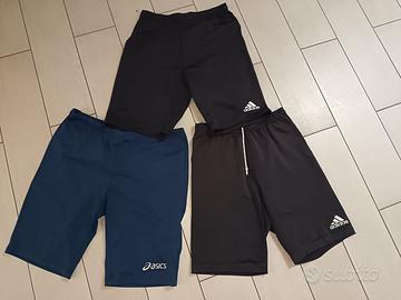 Adidas + Ascis Calcio Scaldamuscoli 3 Paia 2 Neri