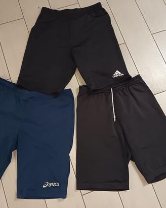Adidas + Ascis Calcio Scaldamuscoli 3 Paia 2 Neri