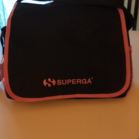 Borsa tracolla nera sportiva in tessuto Superga