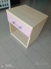 comodino  CAMERA ROSA E ACERO 