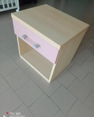 comodino  CAMERA ROSA E ACERO 