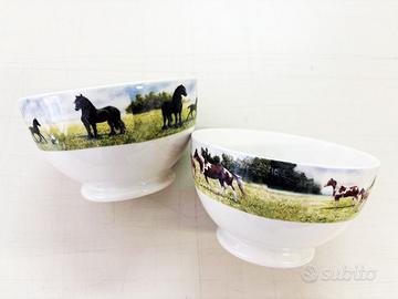 Tazze in ceramica motivo cavalli