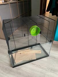 Gabbia criceto vetro+metallo