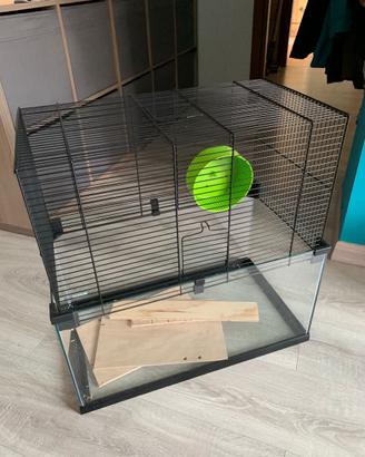 Gabbia criceto vetro+metallo