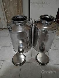 2 bidoncini di acciaio inox nuovi mai usati