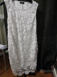 Abito tubino elegante in pizzo bianco