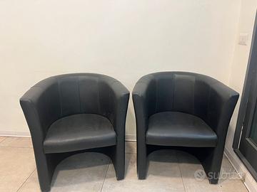 LIQUIDAZIONE: Poltroncine ecopelle colore nero