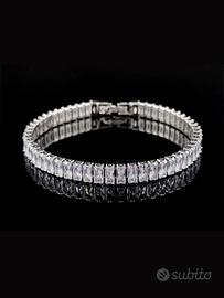 Bracciale Tennis 17x0,5 cm Nuovo Donna Argento