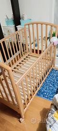 Lettino in legno bambini completo di materasso