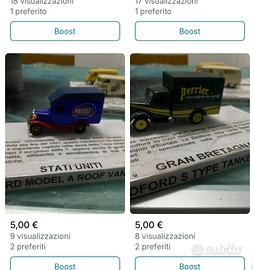 Modellini scala 1/43 a 3 euro l uno