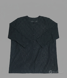 Camicia blusa in pizzo nero 4XL