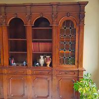 credenza libreria in stile legno noce masso