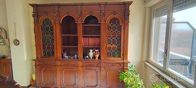credenza libreria in stile legno noce masso