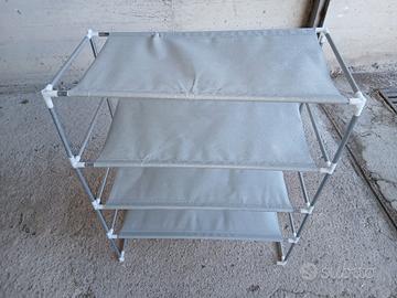 scarpiera in metallo e tessuto 