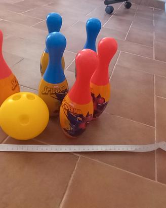 Set bowling con birilli Spiderman e palla