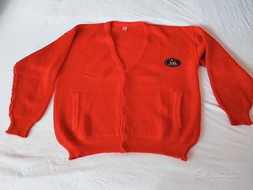 cardigan uomo rosso in lana 