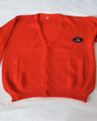 cardigan uomo rosso in lana 