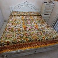 coperta velluto broccato antico con angeli 