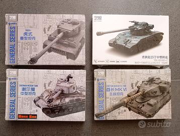 4 Modellini Tank Storici 3D in metallo stampato Mu