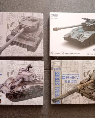 4 Modellini Tank Storici 3D in metallo stampato Mu