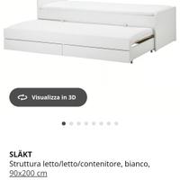 Letto singolo+letto estraibile Ikea 