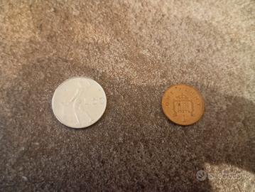 Lotto monete:50 Lire 1977 + 1 Penny UK 2004