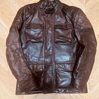 Giacca pelle con protezioni moto Triumph originale