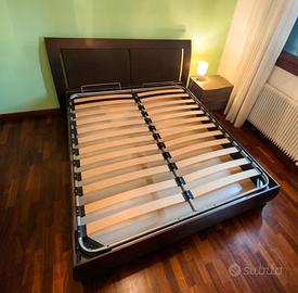 Letto matrimoniale contenitore con doghe