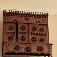 Armadio-letto bretone per bambole in legno