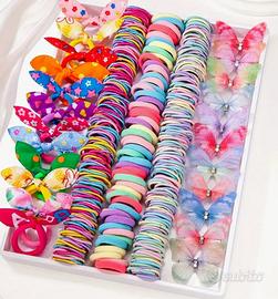 267 Pezzi Elastici Capelli Bambina  Donna Colorati