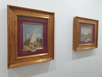 Dipinti a Mano Olio su Tela con Cornice e Vetro 