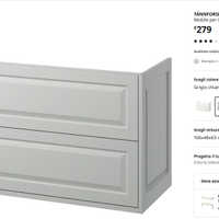 mobile per lavabo TÄNNFORSEN IKEA GRIGIO CHIARO