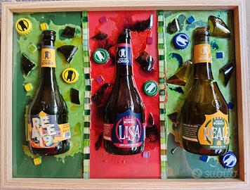 QUADRO CON BOTTIGLIE DI BIRRA ARTIGIANALE