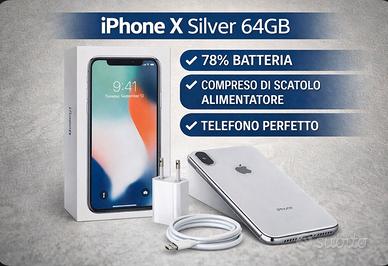 iPhone X - Silver 64gb