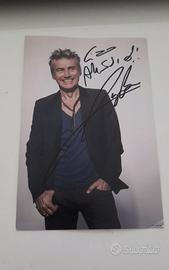 Ligabue: cartolina autografata con dedica.