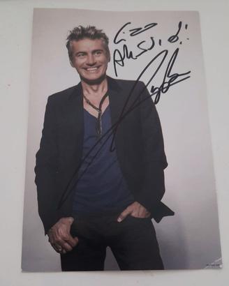 Ligabue: cartolina autografata con dedica.