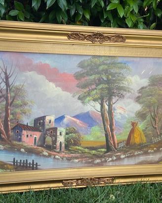 Quadro antico a Olio su tela firmato