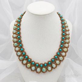 Collana Vintage Etnica Cleopatra pietre dure