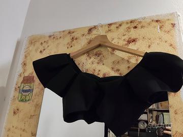 top crop nero donna 
