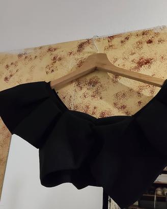 top crop nero donna 