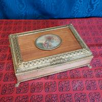 Antico Cofanetto Xix Sec Stile Impero Miniatura 