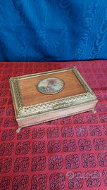 Antico Cofanetto Xix Sec Stile Impero Miniatura 