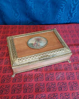 Antico Cofanetto Xix Sec Stile Impero Miniatura 