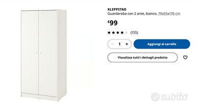 Guardaroba con 2 ante, bianco IKEA