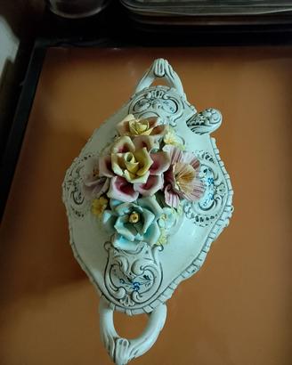 centro tavola vintage in ceramica bassano 