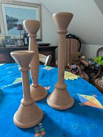 candelabri in legno