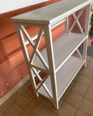 Scaffale in legno bianco