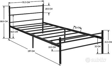 FetiNes 90 X 190 cm Letto Singolo in Metallo, Stru - Arredamento e  Casalinghi In vendita a Trento