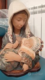 Scultura Lladro' Vintage Giovane Madre con Bambino